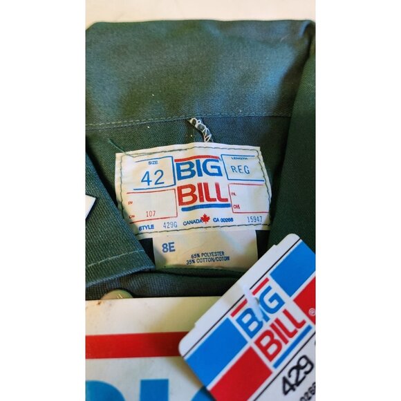 Vintage Big Bill Model 429 Size 42 Regular Coveralls Green Jumpsuit Mechanics - Picture 4 of 6